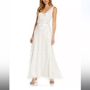 Adriana Papell Beaded Blouson Gown Size 4